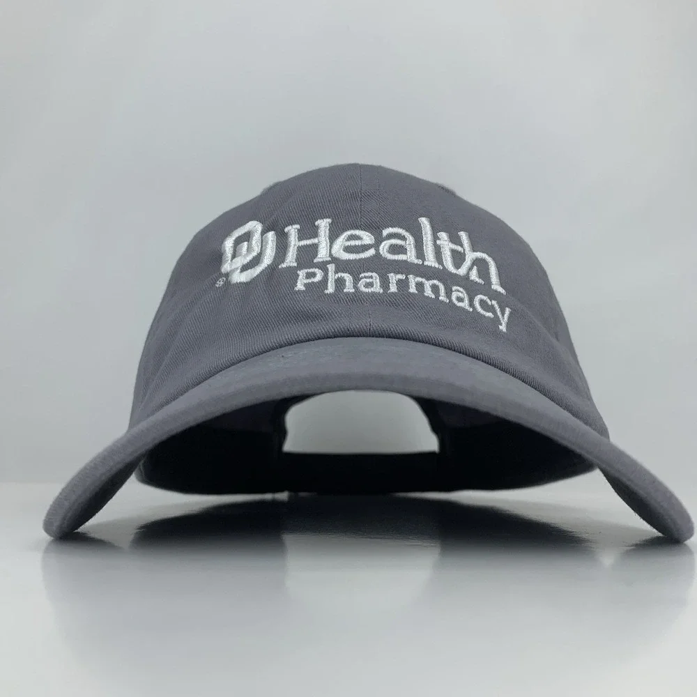 OU Health Pharmacy Hat Oklahoma Sooners Gray Adjustable Lightweight Baseball Cap